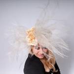 Dramatic flower hair fascinator