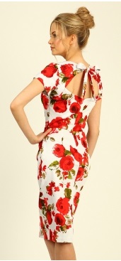 Floral open back pencil dress