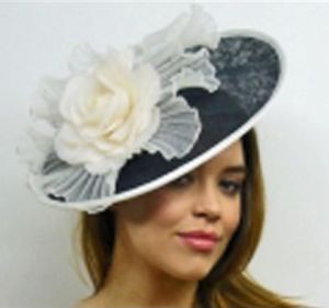 Monochrome black and white disc fascinator - perfect for Ladies Day at the Races! 