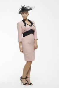 Pink and black pencil dress with matching jacket, perfect for mother of the bride or for ladies day!