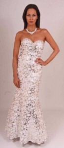 Full sequin fishtail prom dress