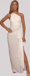 Celebrity column wedding dress in ivory