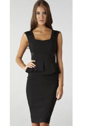 Golden Era inspired black peplum dress