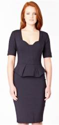 3/4 length sleeve peplum pencil dress