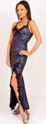 Midnight blue full sequin dress