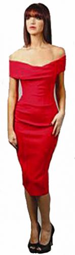 Red off the shoulder corset dress